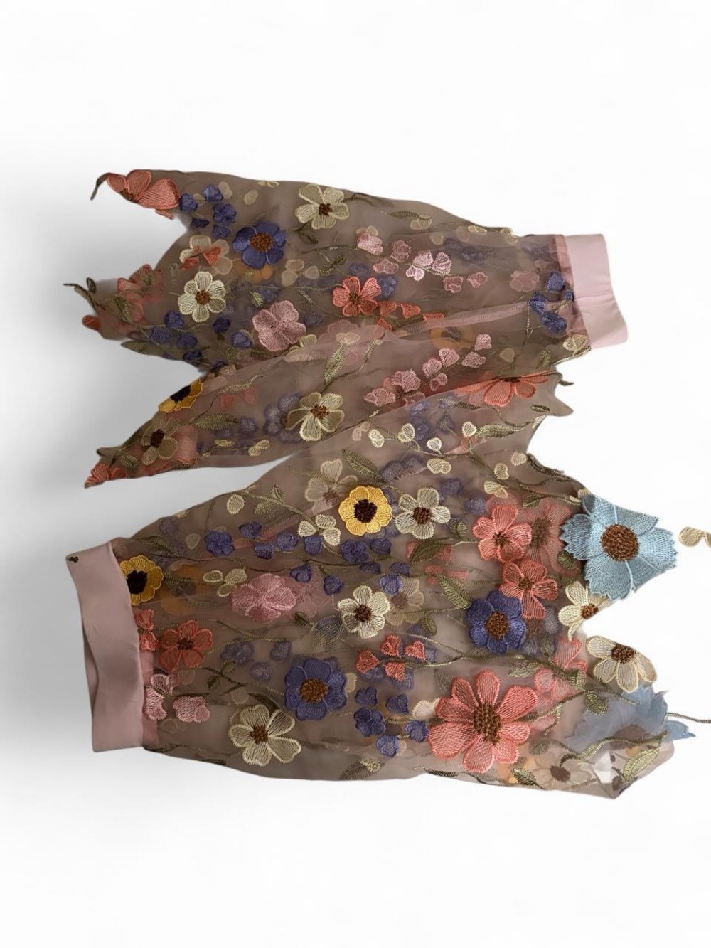 Embroidered Floral Mesh Arm sleeves